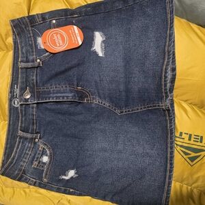 Trendy Distressed Blue Mini Skirt